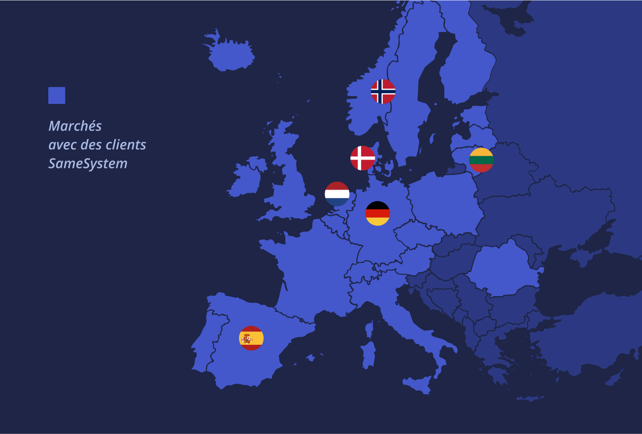 Map showing SameSystem's presence in Europe